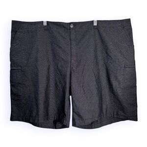True Nation Mens Black Gray Micro Stripe Cargo Shorts Size 60 Stretch Casual